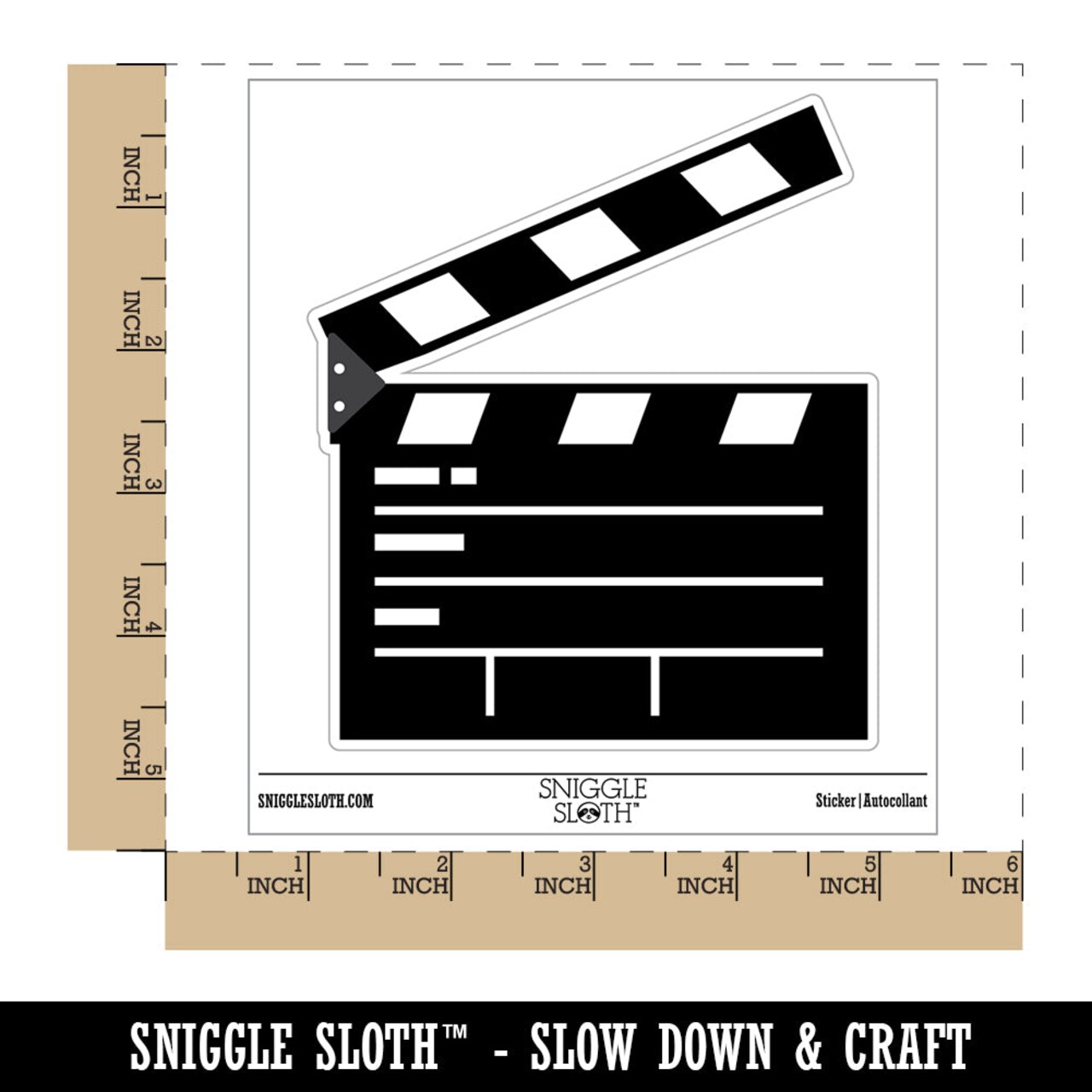 Clapperboard Movie Film Director Action Waterproof Vinyl Phone Tablet Laptop Water Bottle Sticker Set - 5 Pack